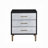 Black, Silver & Gold Finish Nightstand