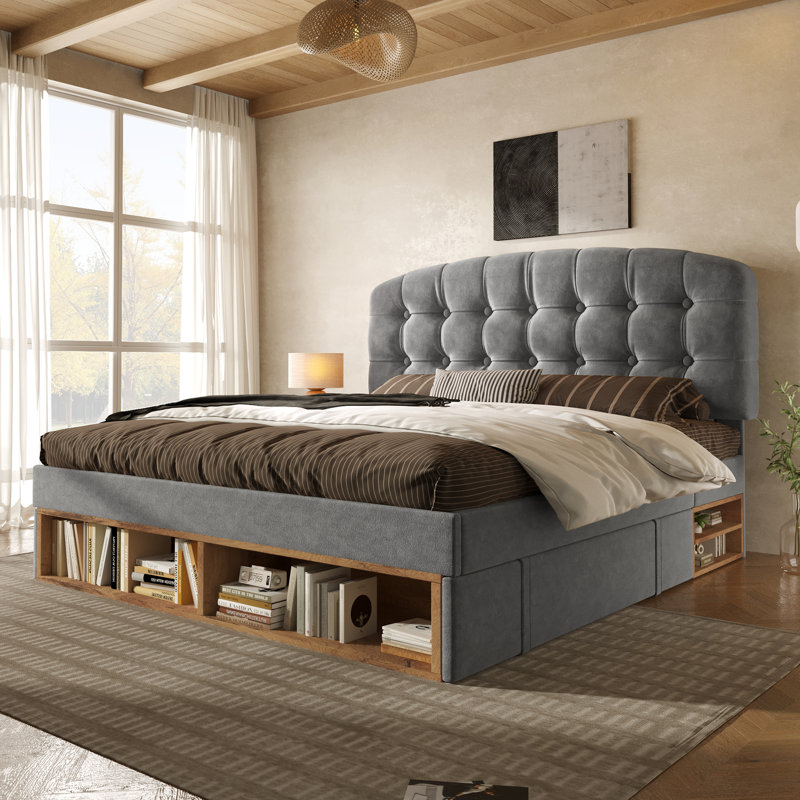 Bed, Gray, King