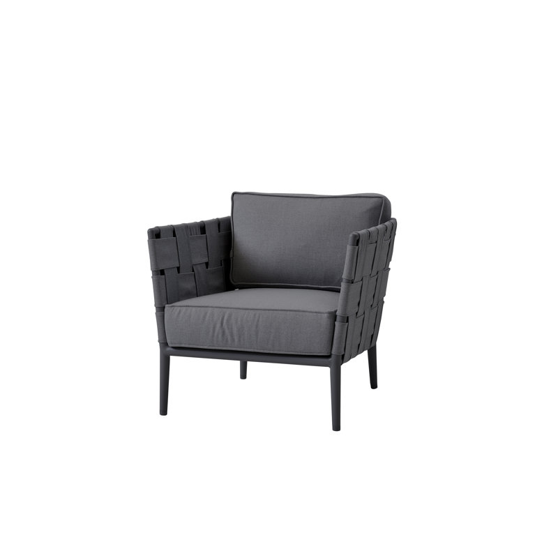 Conic Patio Chair with Cushions, Gray
