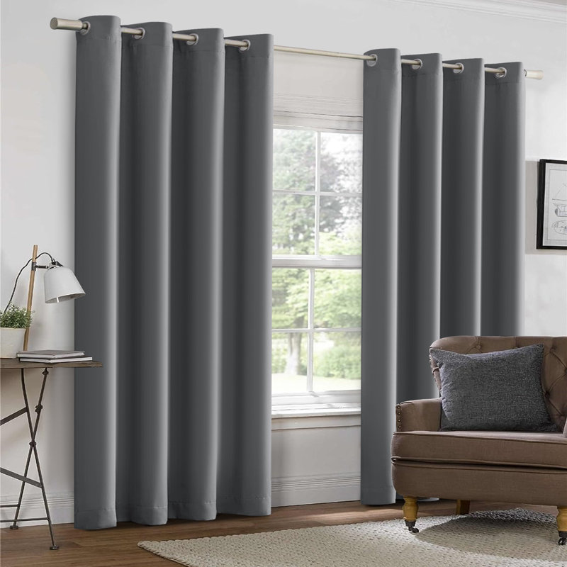 Timiko Blackout Thermal Insulated Curtain Panel, Gray, 52" W x 84" L
