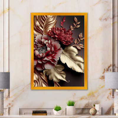 Rose Floral Canvas Wall Art, Vintage Glam Flower Print - Vintage Glam Rose II