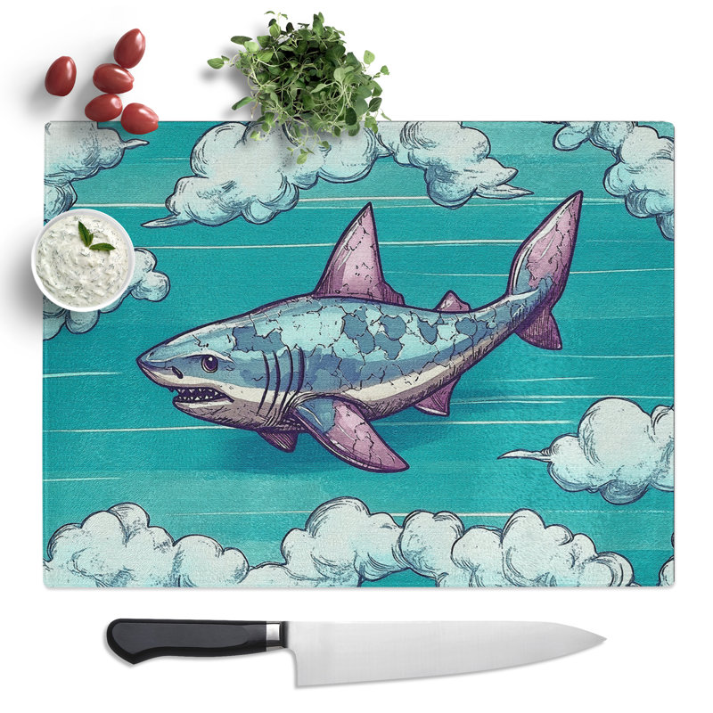 Shark  Glass Chopping Board