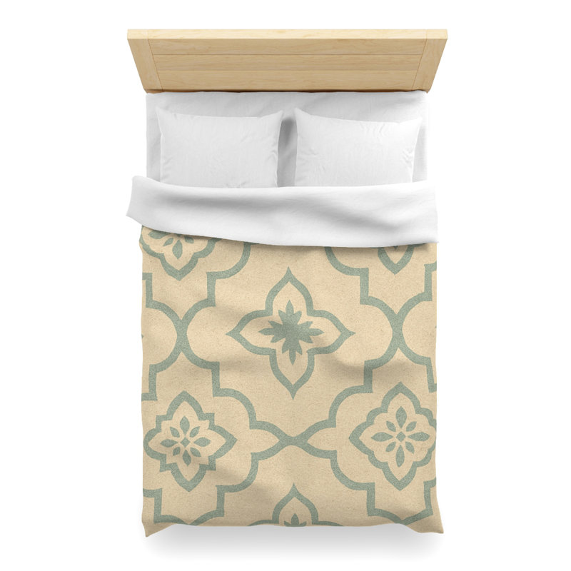 Microfiber Duvet Cover Boho Style, Design 33, Twin XL Duvet Cover, White