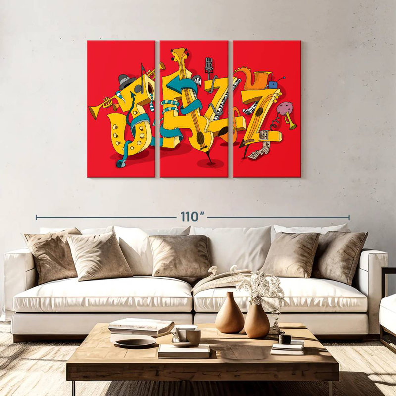 Caricature de Abarca, typographie jazz, H 48 po x l 74 po