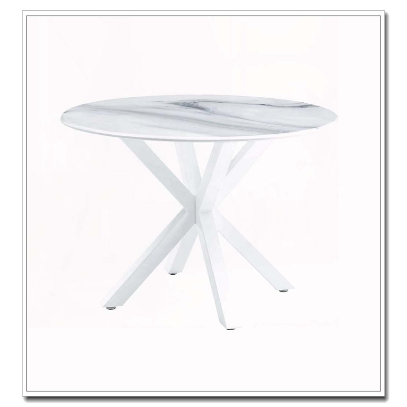 42.1"WHITE Table cross leg Mid-century Dining Table