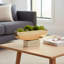Bol décoratif rectangulaire en métal poli avec base texturée - Bol décoratif décoratif moderne pour table - 14 po, doré