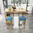 Bar Table And Chair 5 Piece Set, Frame, Multi-Layer Tabletop, Chair Cushion And Backrest Made Of Sponge, Table With Storage Function-832969982