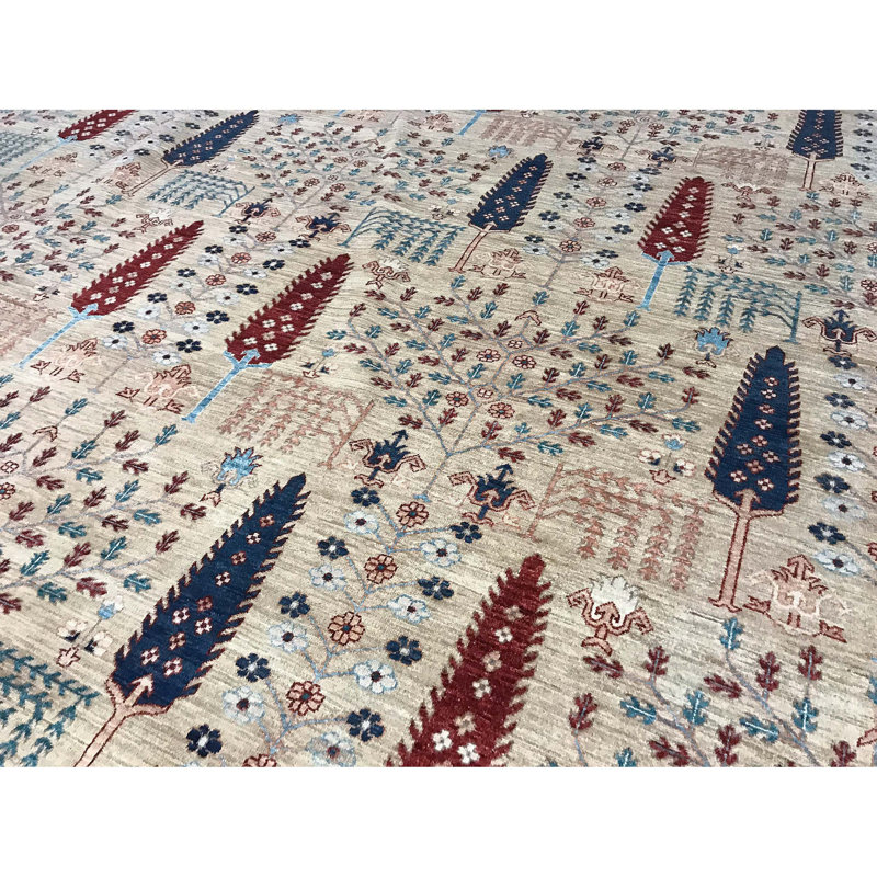 Tapis ivoire noué à la main de haute qualité