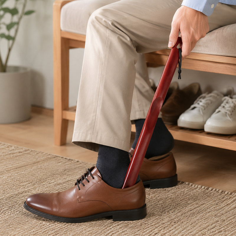 Wooden Long Handle Shoe Horn