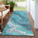 Machine Washable Indoor/Outdoor Cinead ACN1701 Teal Rug