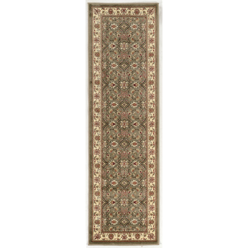 Tapis traditionnel sauge Como, Rectangle 2 pi 2 po x 7 pi 7 po