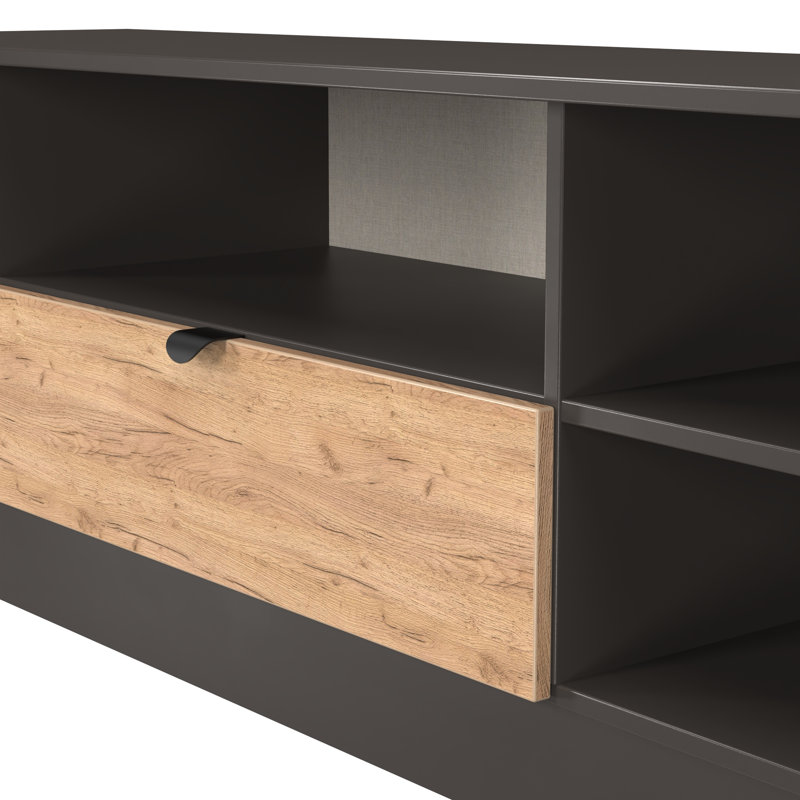 Sunehri Corner TV Unit, 50cm H x 144cm L x 39cm W, Oak/Brown