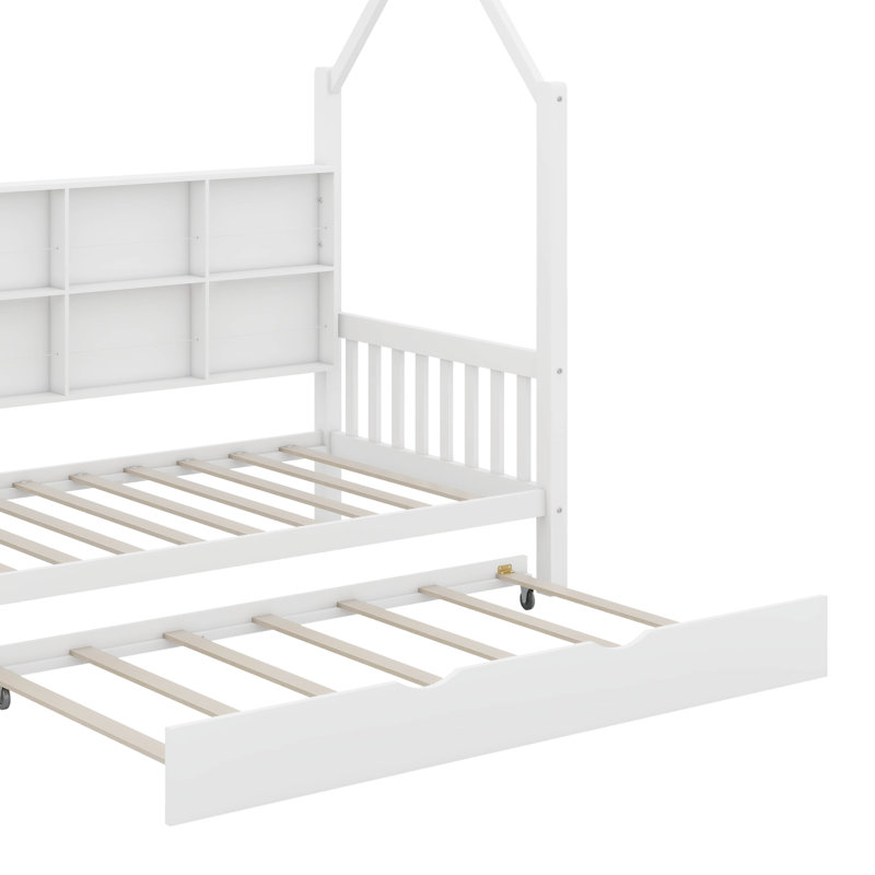 Lit simple en bois avec lit gigogne, Simple