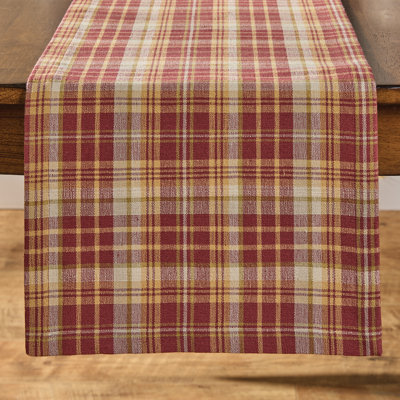  Astor Plaid Red Table Runner 15 Inches x 72 Inches