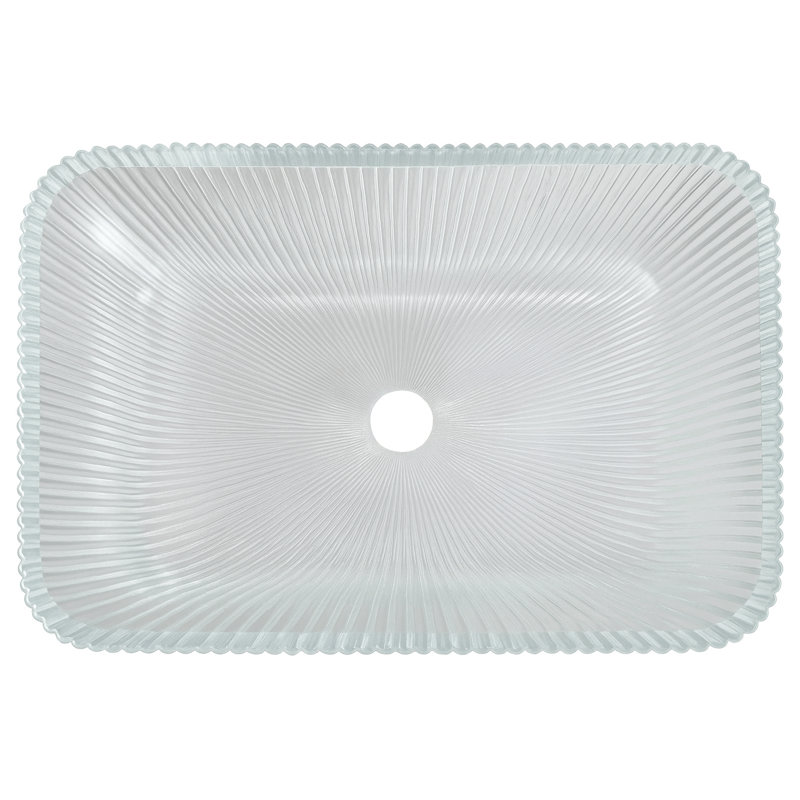 Lavabo de salle de bain rectangulaire en verre 18 po Charlie - Collection Modern Style, Transparent