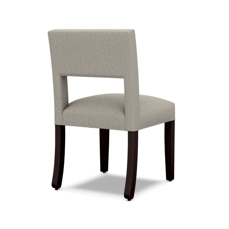 Custom 19" Dining Chair, White, Dark Brown
