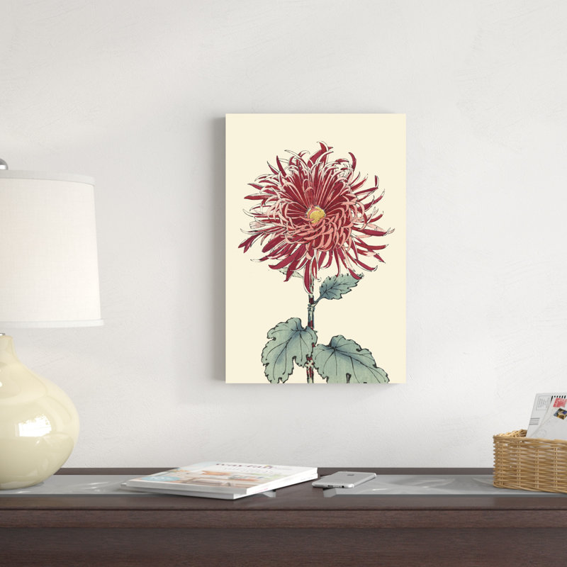 Chrysanthème, bloc de bois I, H 18 po x l 12 po