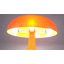 Lampe de table champignon rétro orange 4 lumières, lampe de chevet en plastique brillant avec ampoules