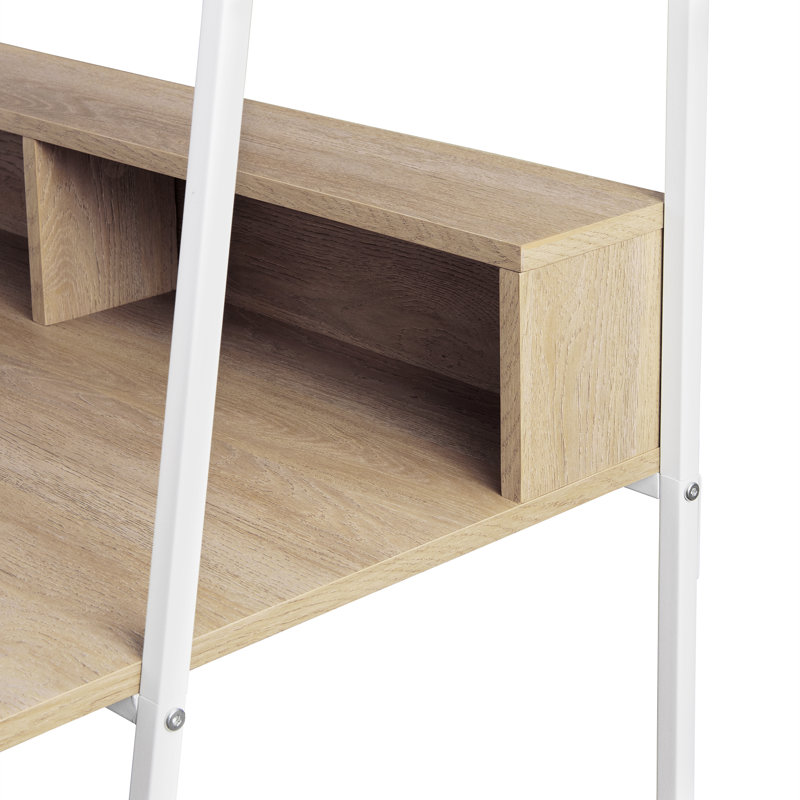 Little Italy Ladder Desk, White/Coastal Oak