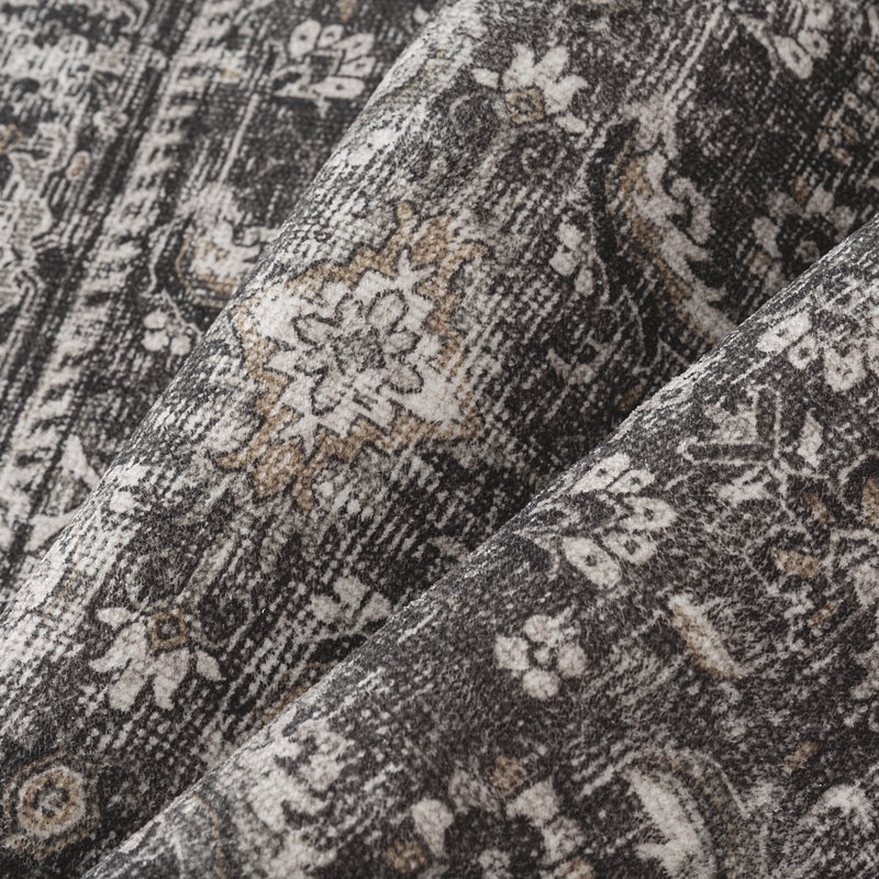 Vintage Oriental Area Rug in Black, Rectangle 8'6" x 11'6"