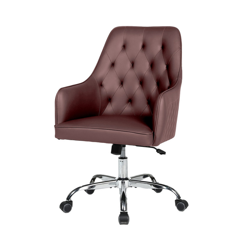 Chaises de bureau en cuir, Brun