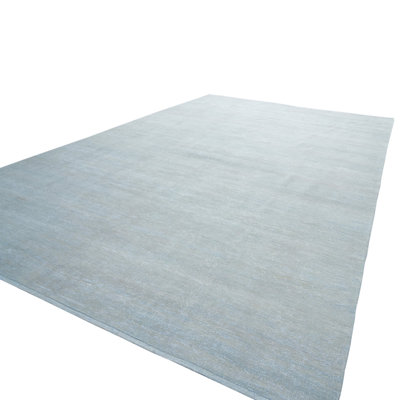 Solid Wool Saree Silk Blend Rug
