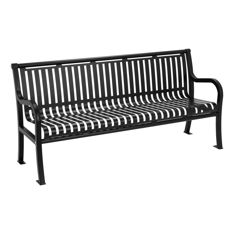 Open Air Series Premium Ribbed Bench with Back