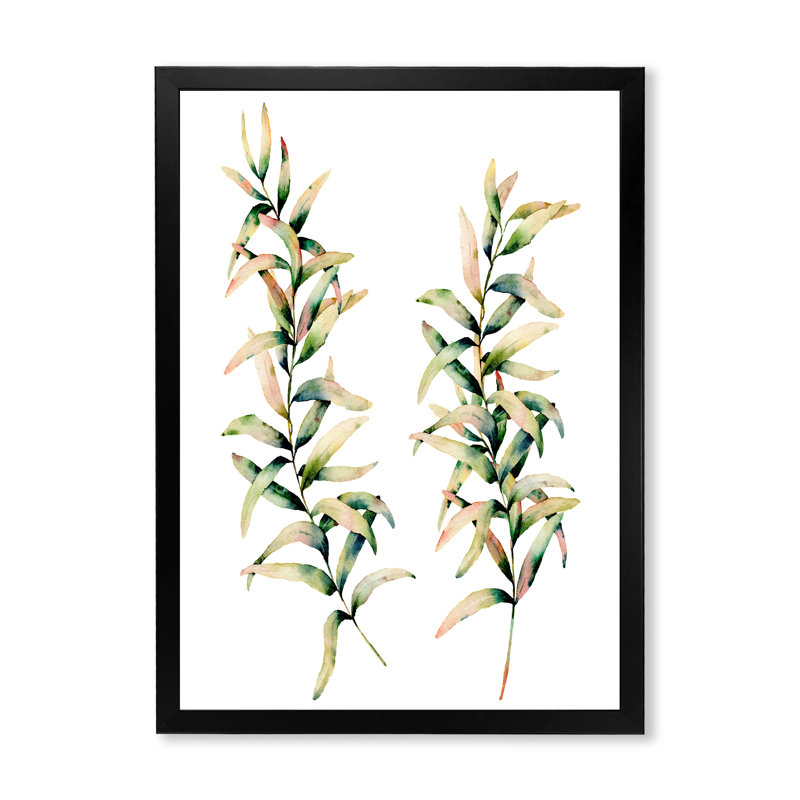 Branches d'automne - Peinture sur toile, H 20 po x l 12 po x P 1po, Cadre photo noir