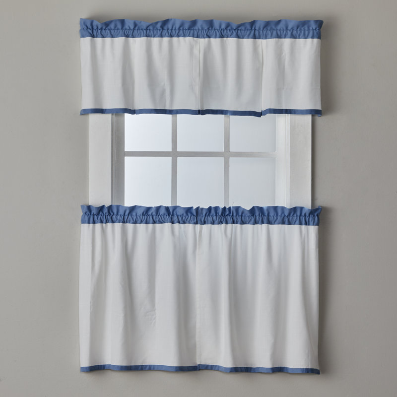 Blue Lightweight Polyester Blackout Window Valance, 48 x 13