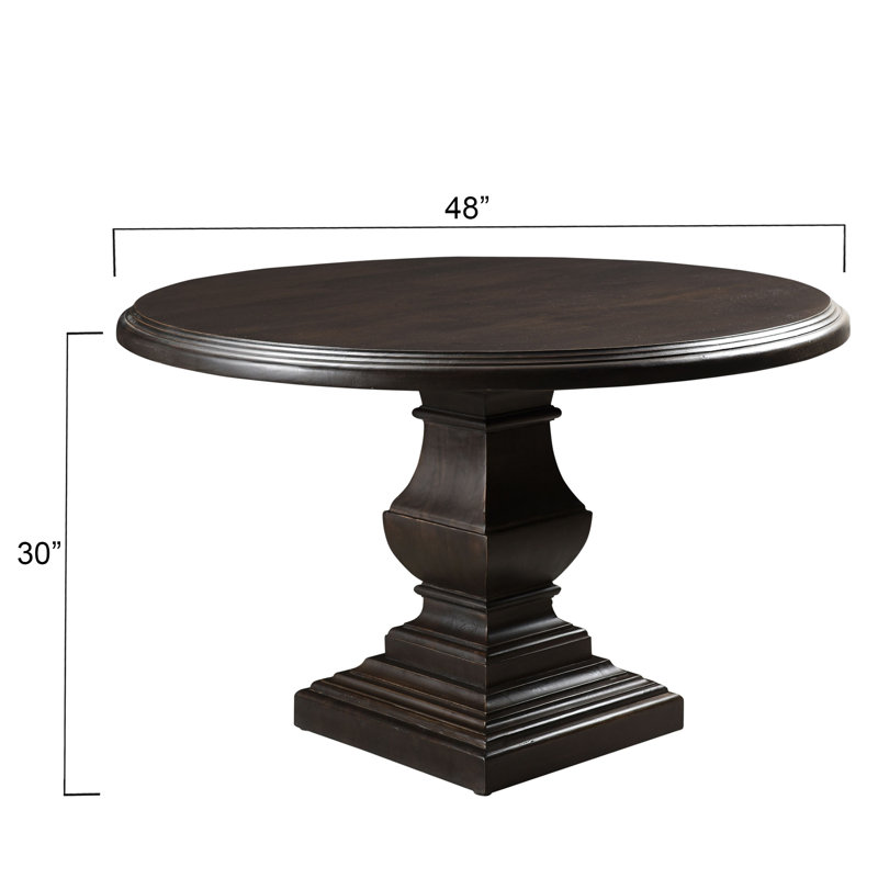 Nimes Round Solid Wood Dining Table, 48" L x 48" W
