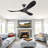 Black Soild Wood Ceiling Fan-1402083507