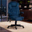 Fauteuil de bureau vibrant à haut dossier en velours