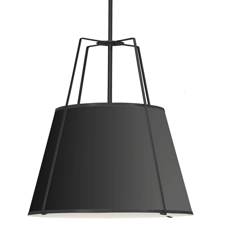 Trapezoid 4 Light Pendant, Black, Black