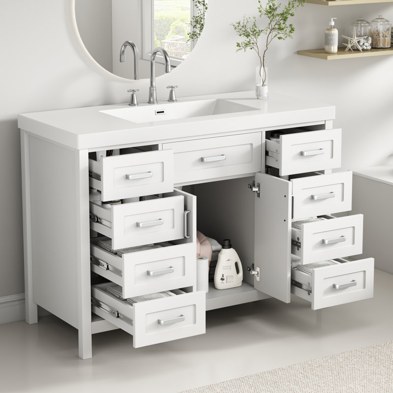 Meuble-lavabo 48 po avec lavabo, Blanc