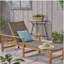 Chaise longue en bois et osier Hampton
