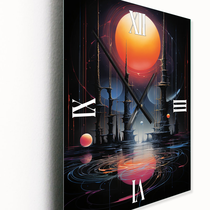 Horloge murale surdimensionnée, pleine lune, H 28 po x l 12 po x P 1 po