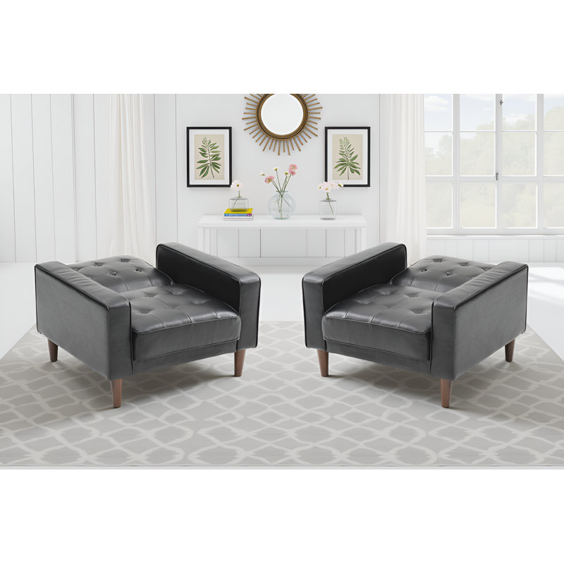 Ensemble de 2 chaises Botkyrka, Cuir véritable noir