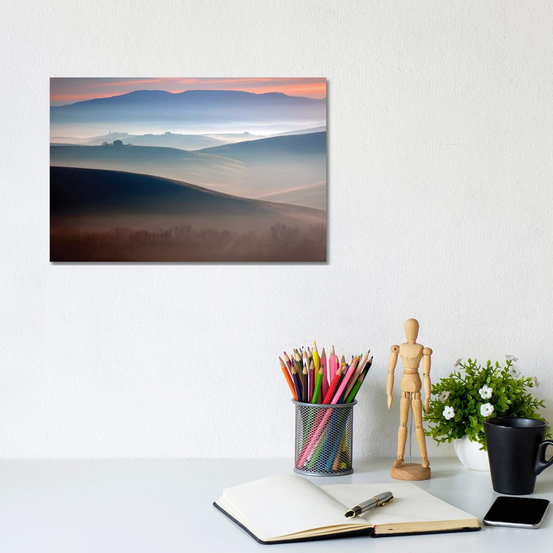 Italy, Val D' Orcia. Il Belvedere Farmhouse At Sunrise. by Jaynes Gallery - Wrapped Canvas Gallery-Wrapped Canvas Giclée