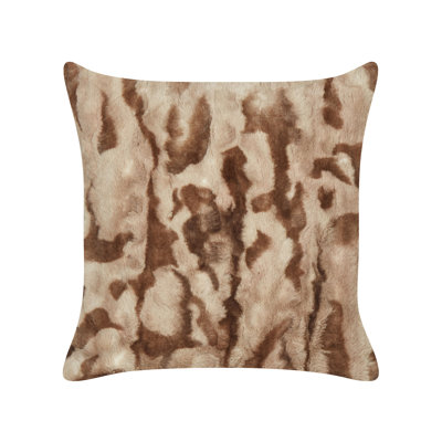 Ajoloko Animal Print Brown Square Throw Cushion With Filling
