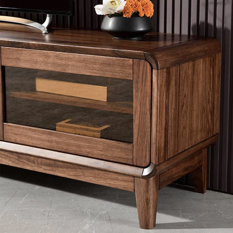 Modern simple pure solid wood TV cabinet