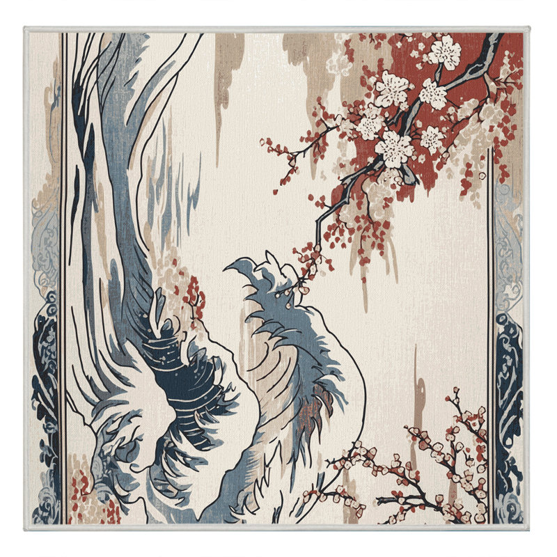 Shimmering Sakura Rug, Square 6'