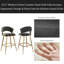 Tabouret de comptoir moderne en velours de 25,2 po avec accents dorés, conception ergonomique et siège moelleux pour îlot de cuisine et bar-370556736
