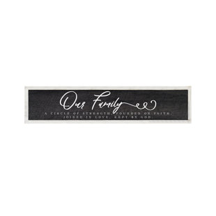 Stratton Home Decor Our Family Wood Rustic Farmhouse Decoration Wall Art, Black