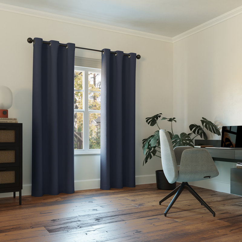 Blackout Grommet Curtain Panel - Basics by Wayfair™, Navy, 40" W x 95" L