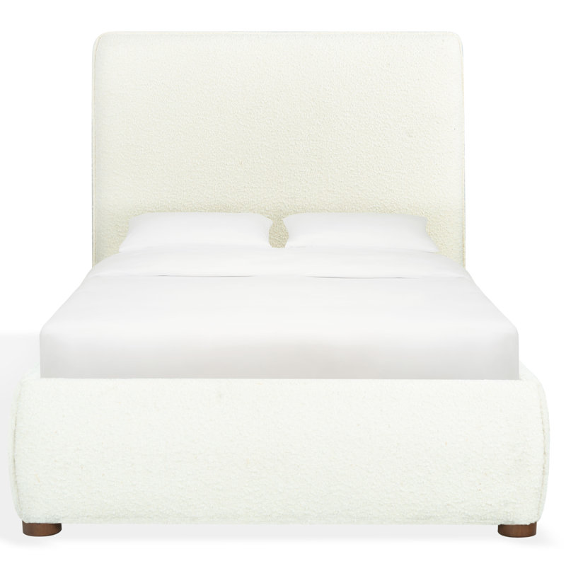 Callahan Upholstered Bed, Full, Ivory Boucle