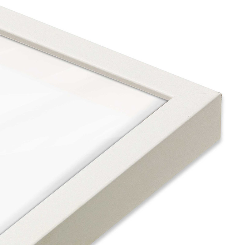 Chaussette de Noël joyeuse «I Print», Cadre simple opaque blanc, bois massif, H 13,5 po x l 13,5 po