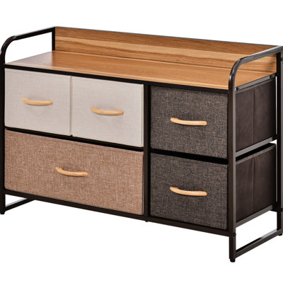 2 Dresser, 5 Solid Construction For Hallway Bedroom Storage Solution
