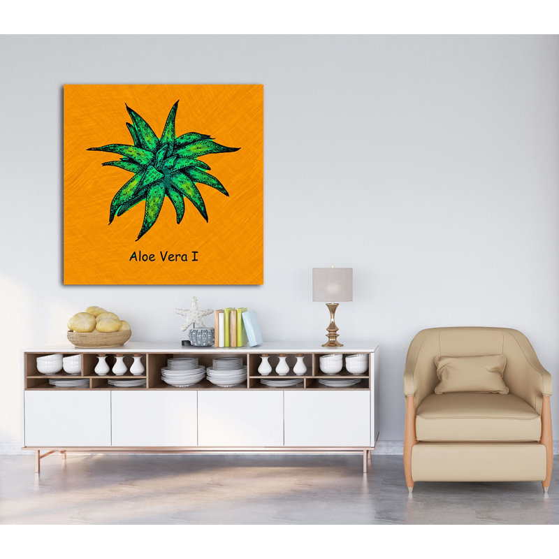 «Abstract Aloe Vera I», reproduction sur toile tendue, H 8 po x l 8 po x P 1,5 po