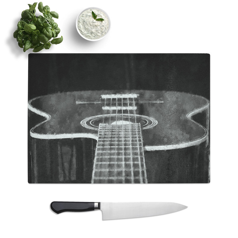Acoustic Guitar Vol.3 Painting Chopping Board, 0.4cm H x 20cm W x 29cm L