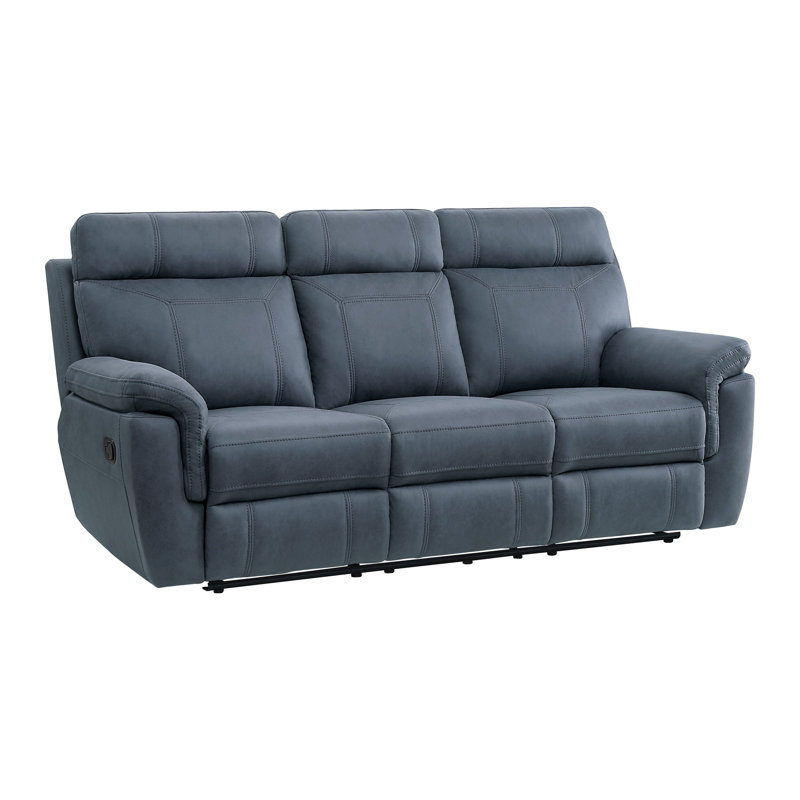 Canapé inclinable rembourré 84,5 po Semone, Microfibre / microsuède bleu